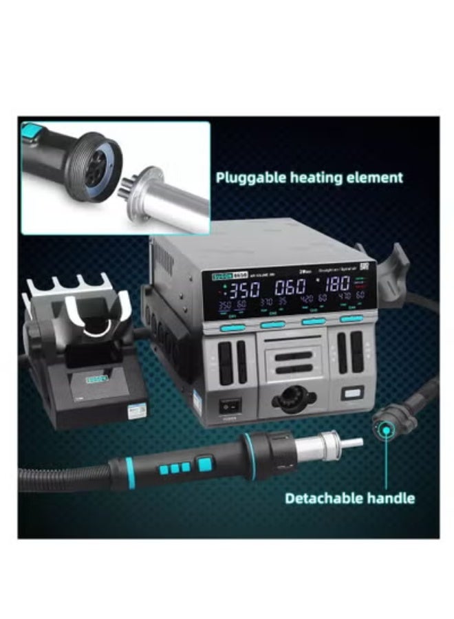 جهاز فصل بشاشة لمس LCD من كادا 9803D+، محطة هواء ساخن، محطة لحام، محطة إعادة عمل 3 في 1